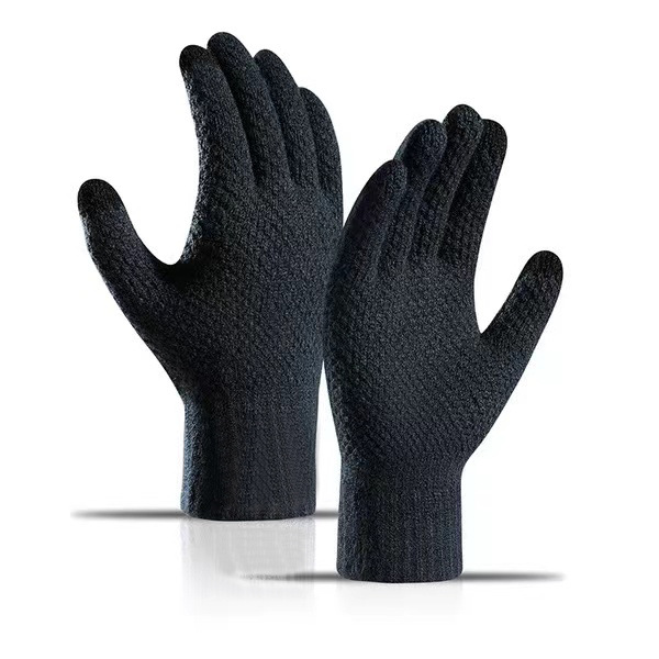Gloves - Winter Touchscreen Gloves - Fleece Lined, Thick, Warm, Pineapple Pattern, Unique Finger Design - Cold and Windproof - Image 1