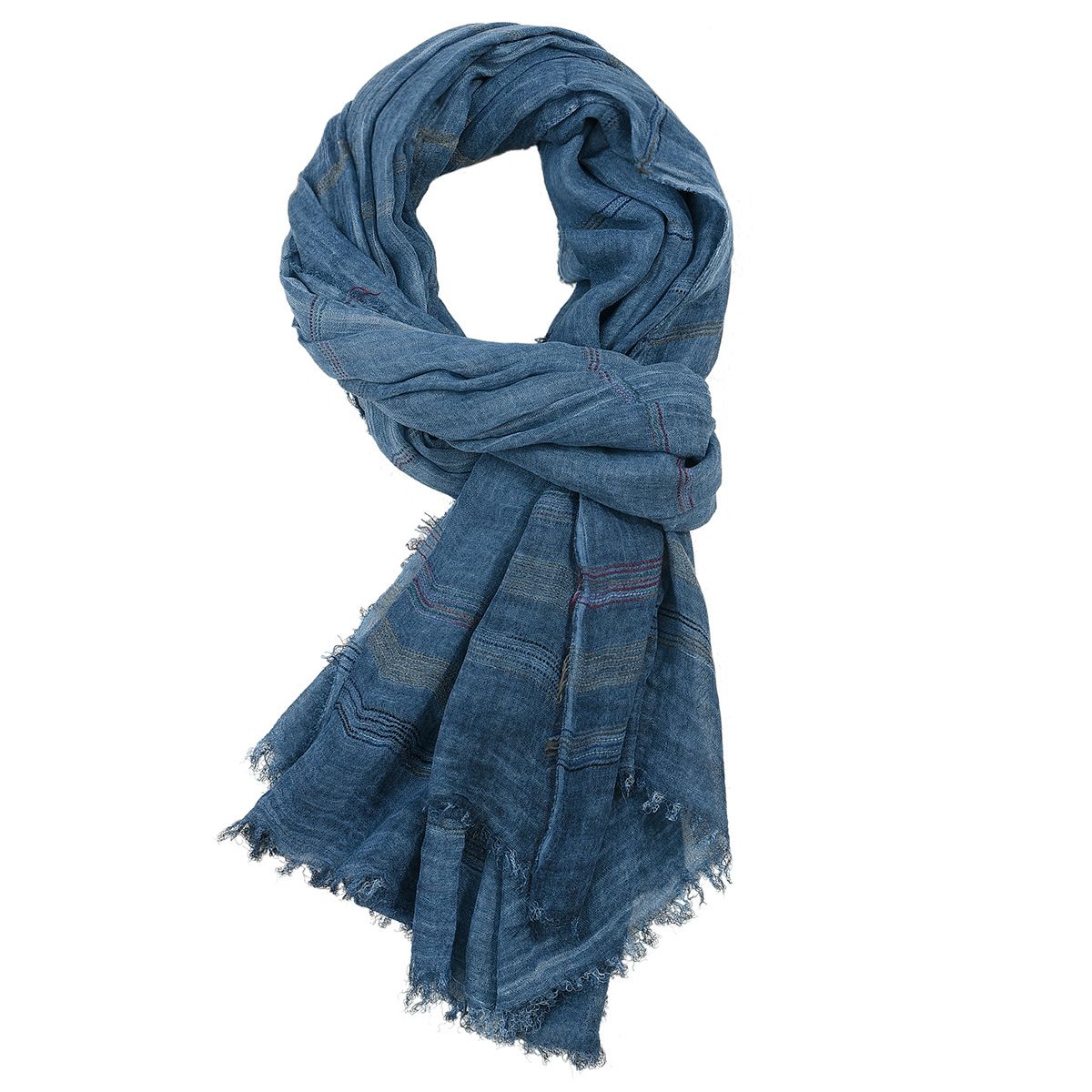 Autumn Winter Men's Basic Cotton Scarf, Medium Thickness for All Seasons, Versatile Black Oversized Soft Warm Touch - Image 1