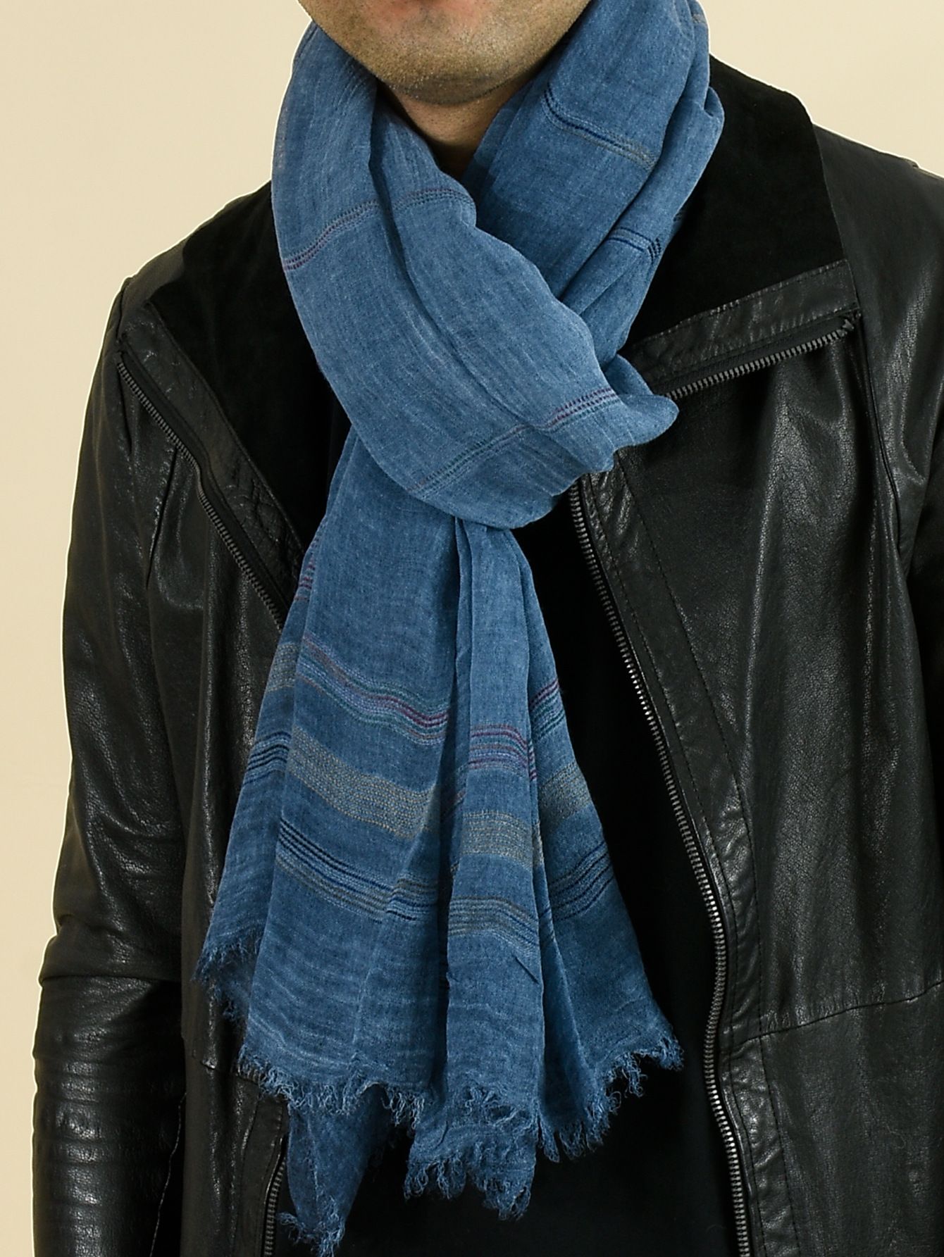 Autumn Winter Men's Basic Cotton Scarf, Medium Thickness for All Seasons, Versatile Black Oversized Soft Warm Touch - Image 2