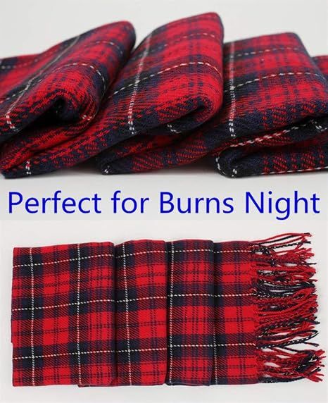 Plaid Blanket Scarf for Women, Winter Warm Tartan Wrap 200x65 cm with Fringe Tassel, Cashmere-Like Soft Plaid Design - Image 4