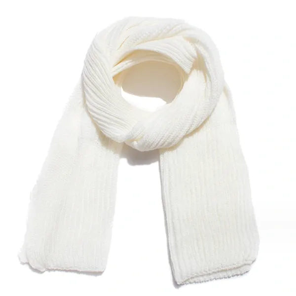 White Chunky Cable Knit Winter Scarf for Women and Men, 190x30 cm Warm Oversized Wrap, Soft Cashmere-Like Acrylic for Cold Weather Christmas Gift - Image 1