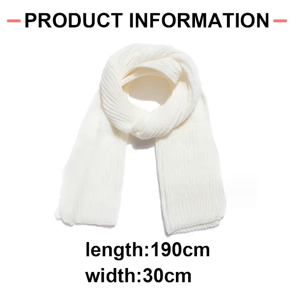 White Chunky Cable Knit Winter Scarf for Women and Men, 190x30 cm Warm Oversized Wrap, Soft Cashmere-Like Acrylic for Cold Weather Christmas Gift - Image 2