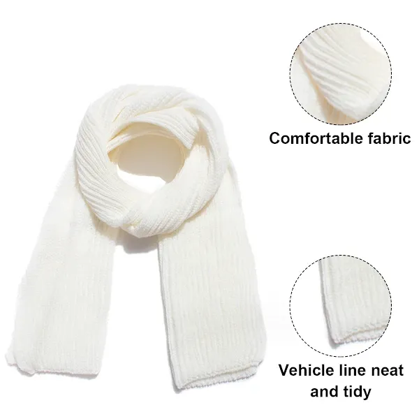 White Chunky Cable Knit Winter Scarf for Women and Men, 190x30 cm Warm Oversized Wrap, Soft Cashmere-Like Acrylic for Cold Weather Christmas Gift - Image 3