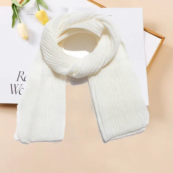 White Chunky Cable Knit Winter Scarf for Women and Men, 190x30 cm Warm Oversized Wrap, Soft Cashmere-Like Acrylic for Cold Weather Christmas Gift - Image 5