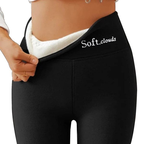 Dark Gray Sherpa Fleece Lined High Waist Winter Leggings for Women, Thick Soft Thermal Pants with Slimming Stretchy Fit, Plus Size 3XL for Cold Weather - Image 1