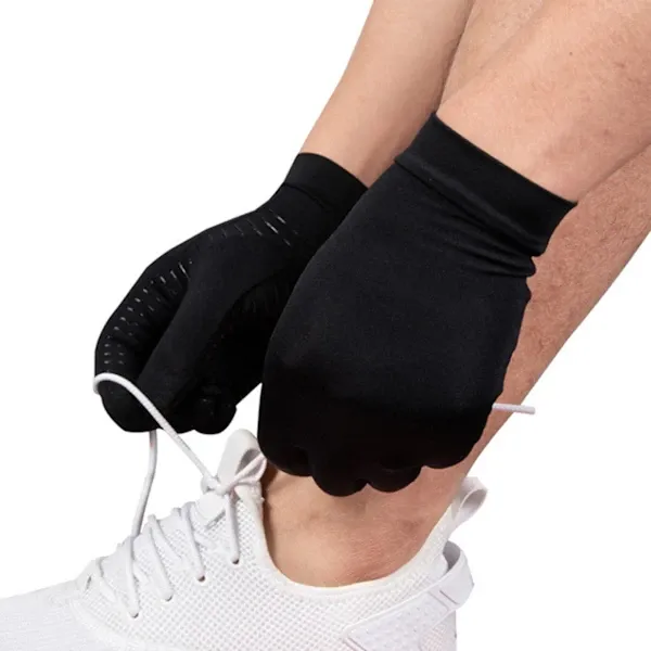Copper Fiber Compression Gloves for Touchscreen Use, Warm Non-Slip Silicone Palm for Outdoor Sports Fitness Riding Cycling, Size M for Arthritis Support - Image 4