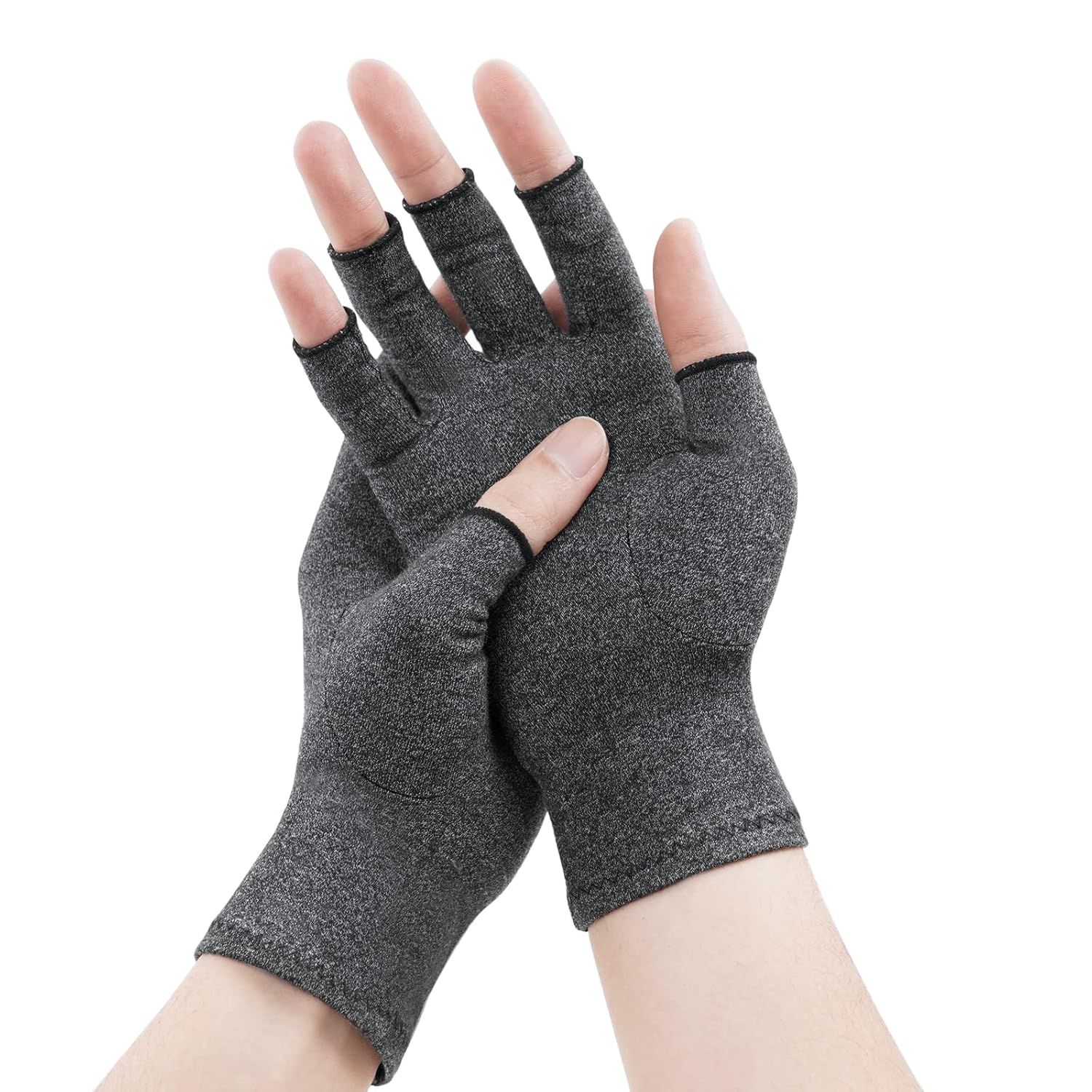 Fingerless Arthritis Compression Gloves for Pain Relief and Warmth, Breathable Cotton Spandex Blend for Typing Gaming and Daily Activities Size M - Image 1