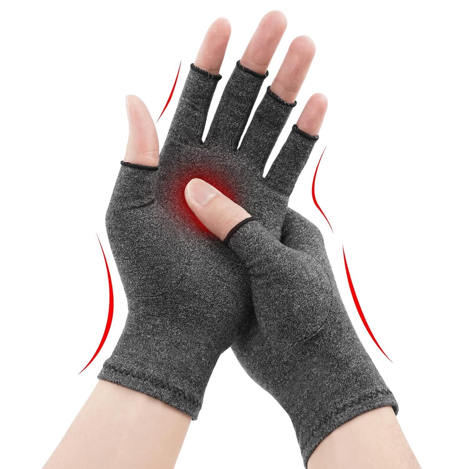 Fingerless Arthritis Compression Gloves for Pain Relief and Warmth, Breathable Cotton Spandex Blend for Typing Gaming and Daily Activities Size M - Image 8