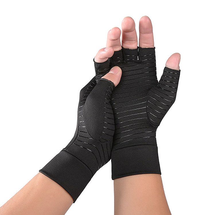 Black Small Arthritis Compression Gloves for Hand Pain and Swelling Relief, Mild Support for Osteoarthritis Stiffness and Mobility with Non-Slip Grip - Image 1