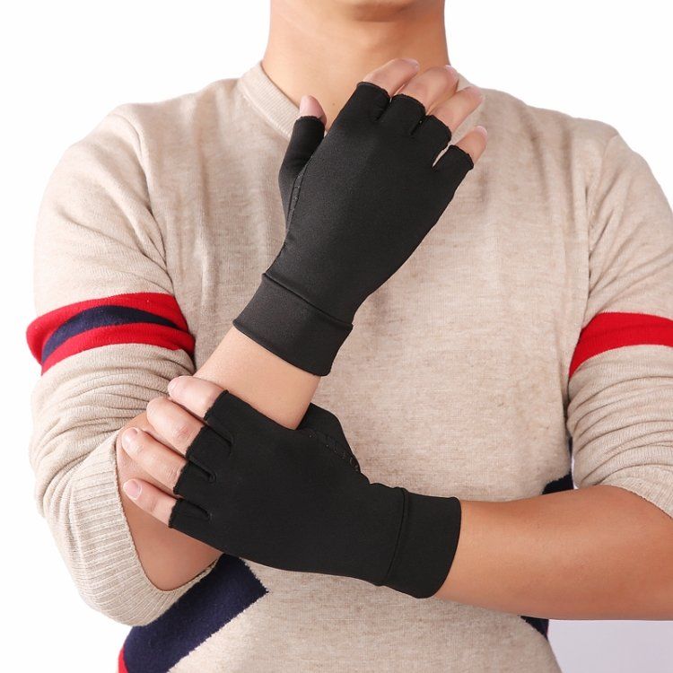 Black Small Arthritis Compression Gloves for Hand Pain and Swelling Relief, Mild Support for Osteoarthritis Stiffness and Mobility with Non-Slip Grip - Image 5
