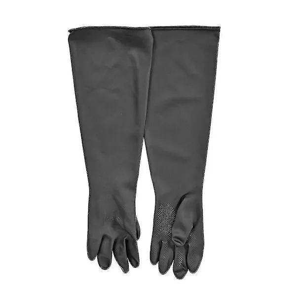 Rubber Sandblasting Gloves 60 cm Length for Sandblasting Cabinets, Cotton Lined Abrasion Resistant Sleeves with Rough Surface for Secure Grip in Heavy-Duty Work - Image 2
