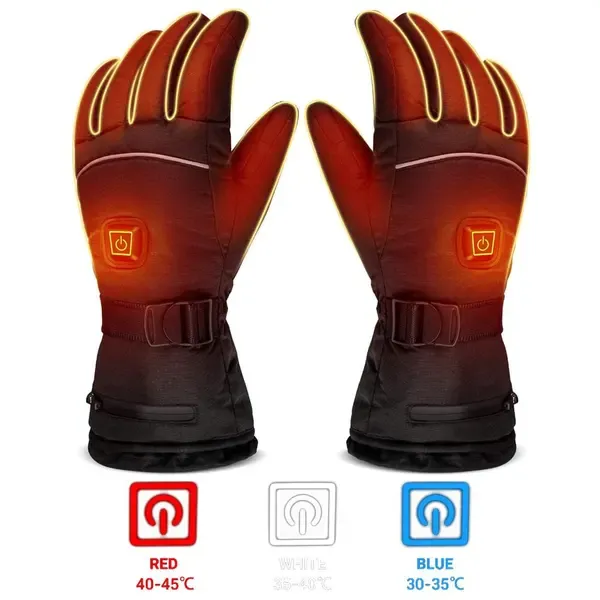 Rechargeable Heated Mittens Gloves with 4000mAh Lithium Battery, 3 Temperature Settings 30-45°C, Water-Repellent Touchscreen Compatible Size L - Image 2