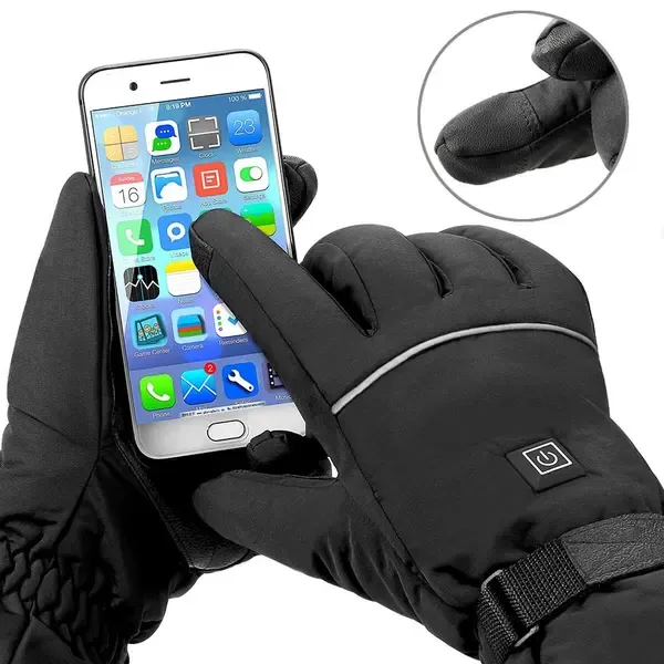 Rechargeable Heated Mittens Gloves with 4000mAh Lithium Battery, 3 Temperature Settings 30-45°C, Water-Repellent Touchscreen Compatible Size L - Image 5