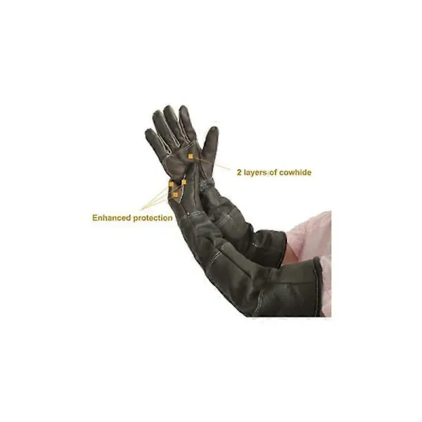 Thick Cowhide Animal Handling Gloves for Dog Cat Bird Snake Parrot Lizard, Anti-Bite and Scratch Protection with Cotton Lining for Gardening and Wild Animal Care - Image 3