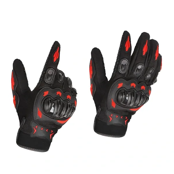 Red Full Finger Outdoor Cycling Motorcycle Sports Gloves, Nylon Material with Comfortable Sweat Holes and Joint Protection, Anti-Slip Anti-Impact Size XL - Image 3