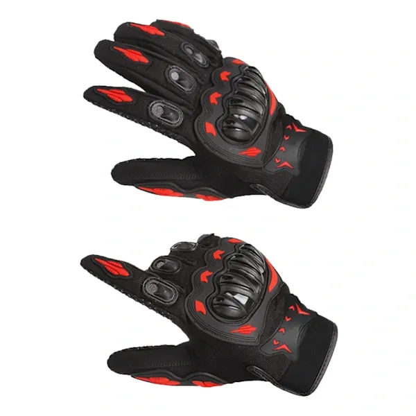 Red Full Finger Outdoor Cycling Motorcycle Sports Gloves, Nylon Material with Comfortable Sweat Holes and Joint Protection, Anti-Slip Anti-Impact Size XL - Image 4