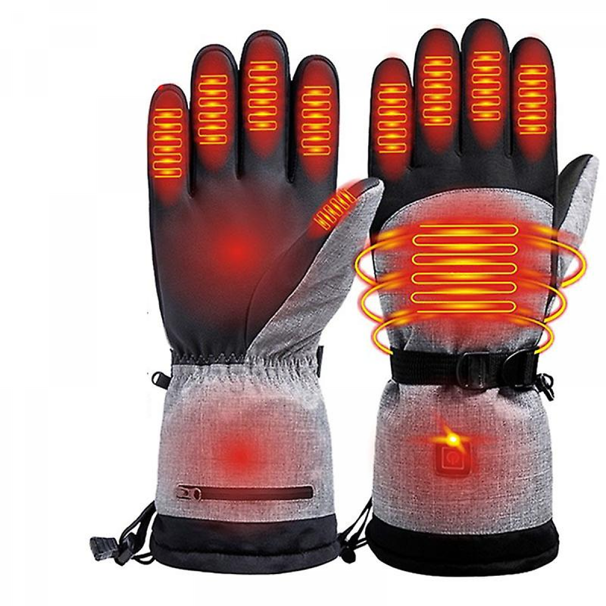 Electric Heated Gloves for Men and Women with 3 Heat Levels, Carbon Fiber Heating Panels and 3M Thinsulate Cotton, Waterproof PU Palm for Winter Sports - Image 1