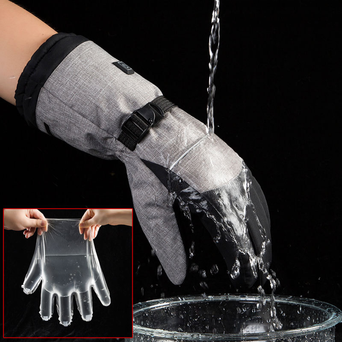 Electric Heated Gloves for Men and Women with 3 Heat Levels, Carbon Fiber Heating Panels and 3M Thinsulate Cotton, Waterproof PU Palm for Winter Sports - Image 2