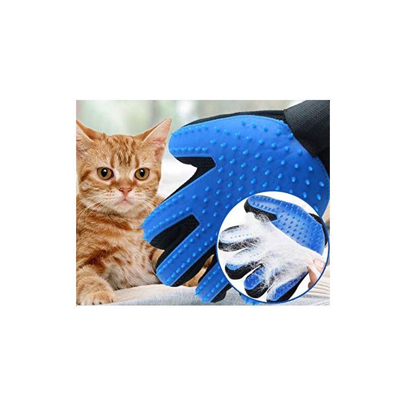Pet Grooming Gloves for Cats and Dogs, Hair Removal Brushing Mitt with Rubber Tips for Massage and Shedding, Suitable for Short and Long Hair, Reusable and Effective - Image 2