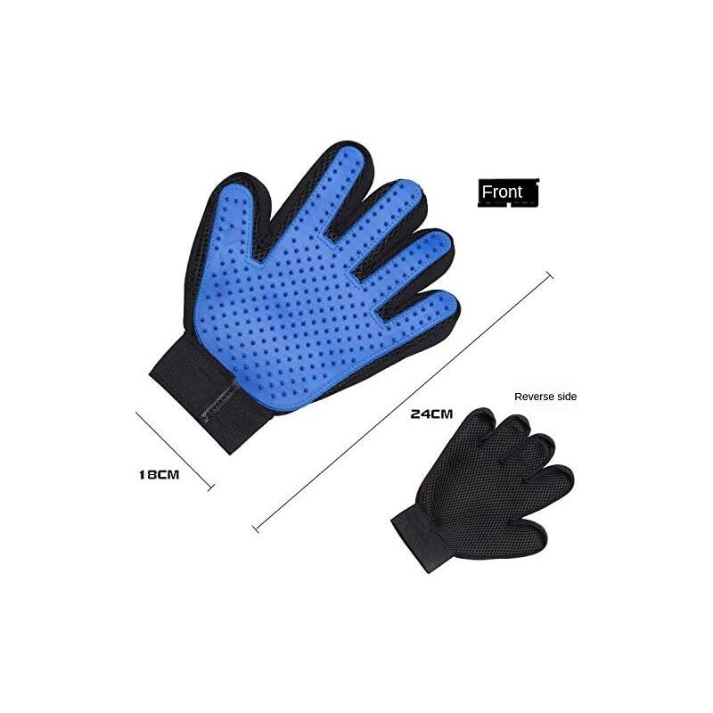Pet Grooming Gloves for Cats and Dogs, Hair Removal Brushing Mitt with Rubber Tips for Massage and Shedding, Suitable for Short and Long Hair, Reusable and Effective - Image 4
