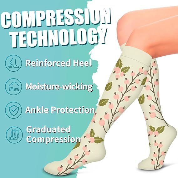 Compression Socks for Women and Men Circulation 6 Pairs, Graduated Support for Running Athletic Sports S/M, Breathable Nylon Blend for All-Day Comfort and Recovery - Image 5
