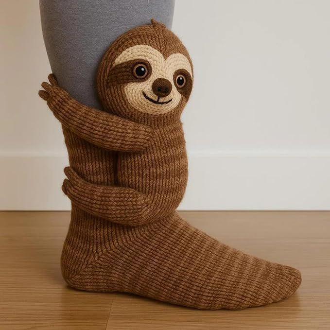 Funny Cute 3D Printed Animal Socks for Women, Sloth Rabbit Koala Designs, Warm Breathable Cotton Novelty Socks for Gifts and Daily Wear - Image 1