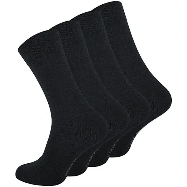 Dark Grey Loose Elastic Socks 8-Pack for Sensitive Legs, Piqué Woven Comfort Band for Even Pressure, Size 39-42 for Men and Women - Image 2
