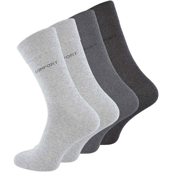 Dark Grey Loose Elastic Socks 8-Pack for Sensitive Legs, Piqué Woven Comfort Band for Even Pressure, Size 39-42 for Men and Women - Image 3