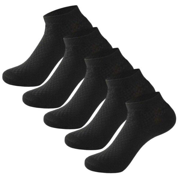 Black Bamboo Socks 5-Pack with Comfort Elastic, Soft Breathable 95% Bamboo 5% Spandex, Naturally Antibacterial Moisture-Wicking for Men and Women EU 38-44 - Image 1