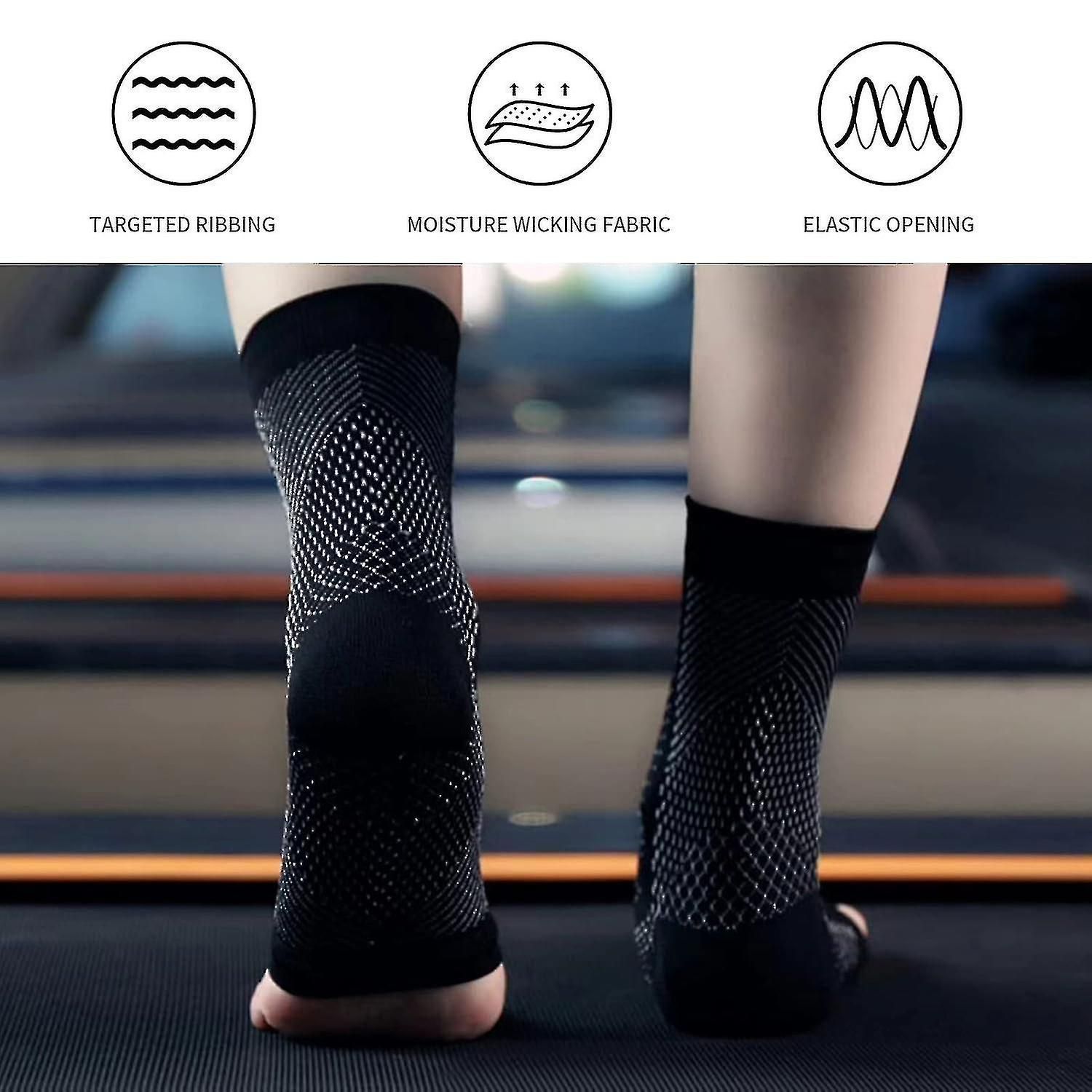 Black Neuropathy Socks 3 Pairs S/M, Soothing Compression for Neuropathy Pain Tendinitis Plantar Fasciitis, Breathable Thermal Nylon with Ankle Support and Stability - Image 5
