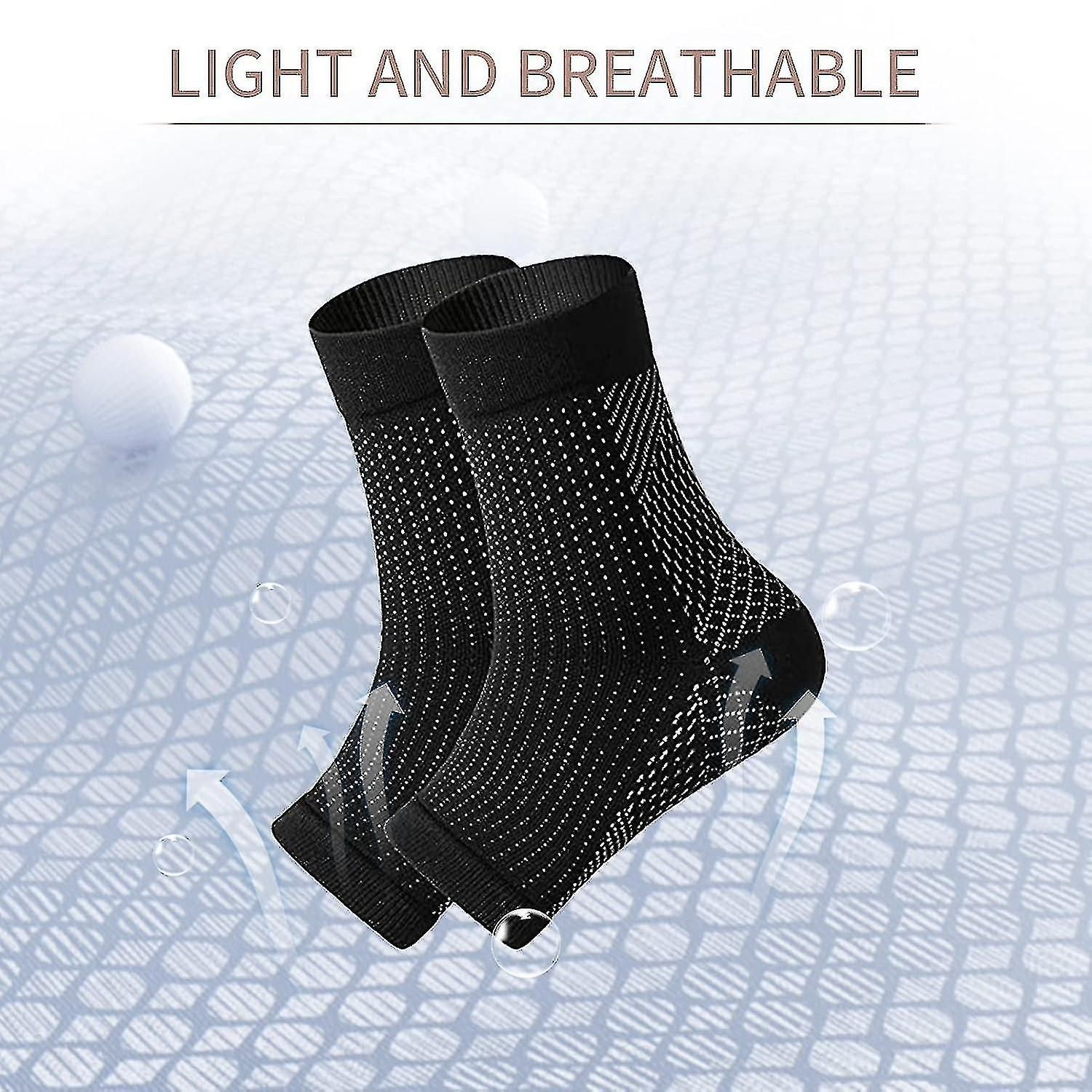 Black Neuropathy Socks 3 Pairs L/XL, Soothing Compression for Neuropathy Pain Tendinitis Plantar Fasciitis, Breathable Thermal Nylon with Ankle Support and Recovery - Image 2