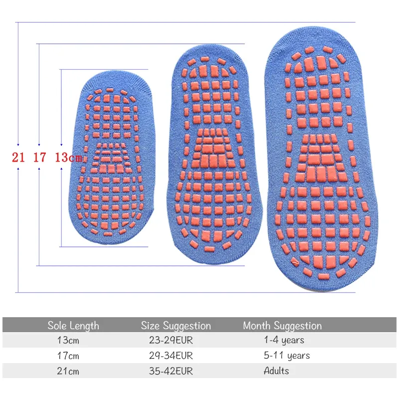 Black Anti-Slip Trampoline Socks for Adults, Cotton Polyester Spandex with Silicone Dots, Elastic Breathable Sports Socks for Indoor Playgrounds and Gyms - Image 3