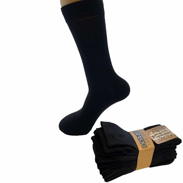 Black Bamboo Socks 10 Pairs for Women Men, Soft Breathable 80% Bamboo 15% Polyester 5% Lycra, Moisture-Wicking Lightweight Fit for Size 35-38 - Image 1