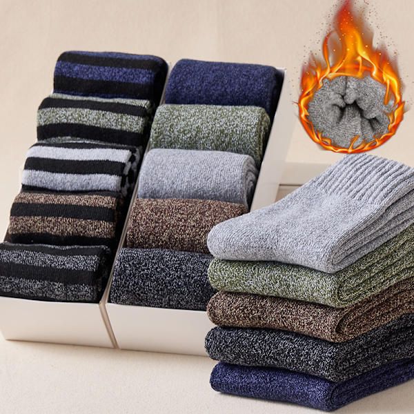 Men's Extra Thick Thermal Winter Socks 10 Pairs, Warm Brushed Plush Lining for Extreme Cold, Ideal for Hiking Skiing Outdoor Work and Everyday Use - Image 1