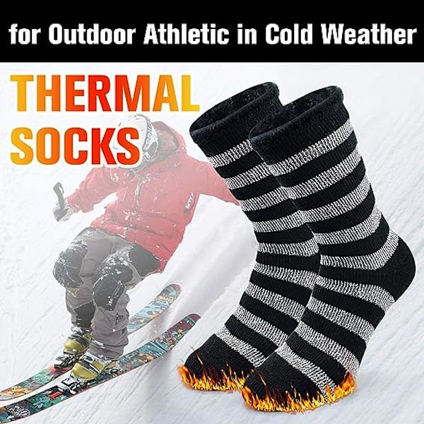 Men's Extra Thick Thermal Winter Socks 10 Pairs, Warm Brushed Plush Lining for Extreme Cold, Ideal for Hiking Skiing Outdoor Work and Everyday Use - Image 2