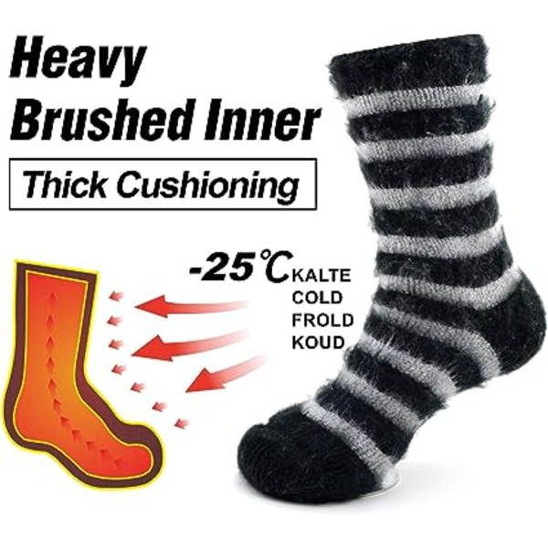 Men's Extra Thick Thermal Winter Socks 10 Pairs, Warm Brushed Plush Lining for Extreme Cold, Ideal for Hiking Skiing Outdoor Work and Everyday Use - Image 4