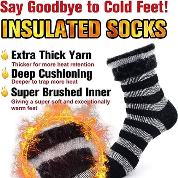 Men's Extra Thick Thermal Winter Socks 10 Pairs, Warm Brushed Plush Lining for Extreme Cold, Ideal for Hiking Skiing Outdoor Work and Everyday Use - Image 5