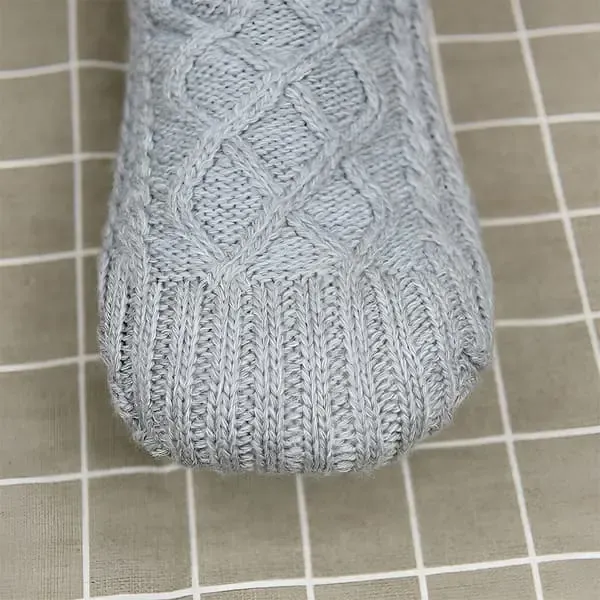 Gray TS-Knitted Velvet Wool Anti-Slip Slippers for Home, V-Shaped Comfort Fit, Size 35-39 with Non-Slip Sole for Yoga Travel and Office Use - Image 4