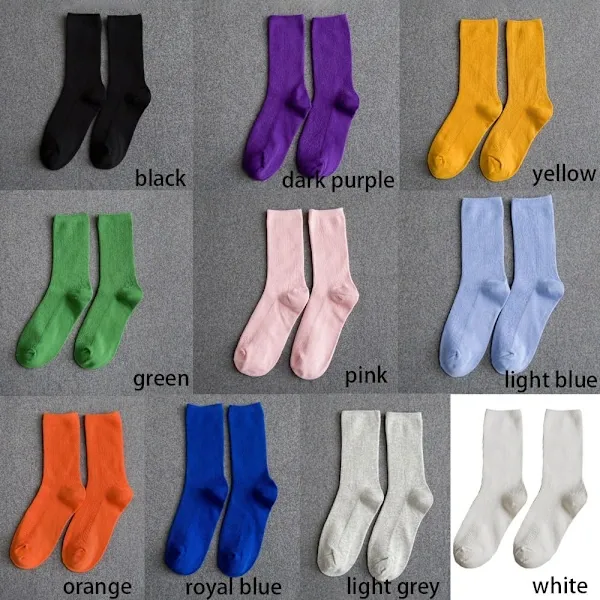 Dark Purple Harajuku Pile Tube Socks for Women, 80% Cotton Nylon Blend, Boots Cosplay Gothic Japanese Style, Size 34-42 EUR with Thick Cushion - Image 3