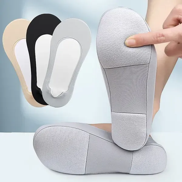 IC 3D Arch Support Massage Socks for Foot Healthcare, Non-Slip Silicone Heel and Massage Sole Design, Breathable Mesh for Orthopedic Comfort in Black - Image 2