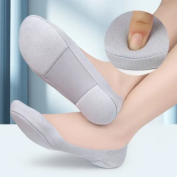 IC 3D Arch Support Massage Socks for Foot Healthcare, Non-Slip Silicone Heel and Massage Sole Design, Breathable Mesh for Orthopedic Comfort in Black - Image 3