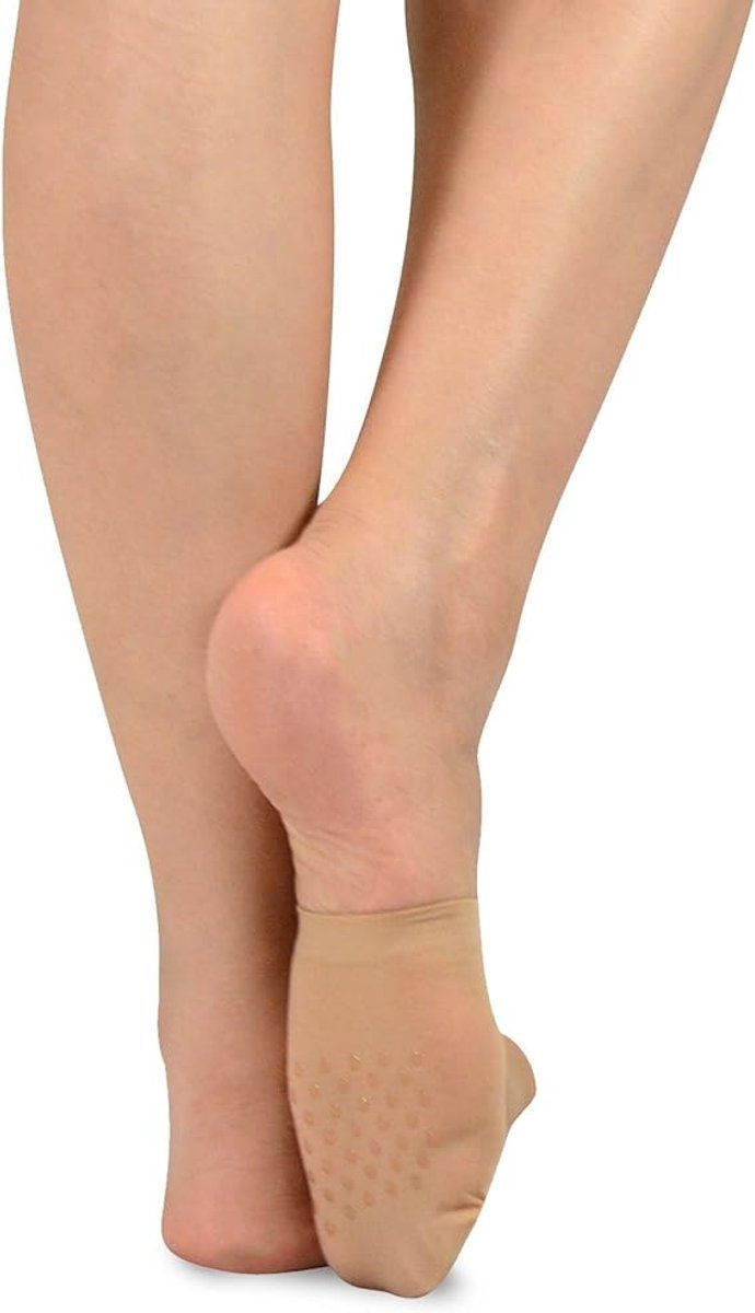 Beige Fine Cotton Toe Socks 5 Pairs, Invisible Half Socks with Non-Slip Silicone Seamless Design for Sandals Dress Shoes and Yoga, One Size for Women - Image 2