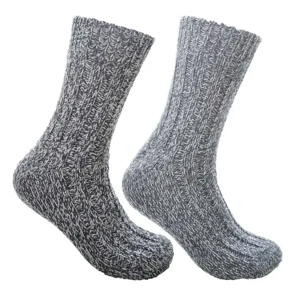 Grey Rag Socks 2-Pack, Classic Wool Blend in Light Grey and Anthracite, Soft Breathable Comfort for Everyday Wear, Size 35-38 EU for Men Women - Image 1