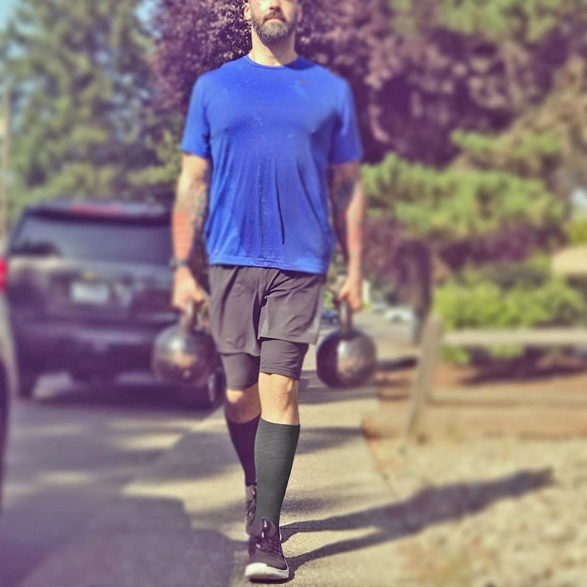 Gray Calf Compression Support Socks 1 Pair, Lightweight Breathable Nylon Improves Blood Circulation and Reduces Muscle Fatigue for Sports and Daily Wear - Image 4