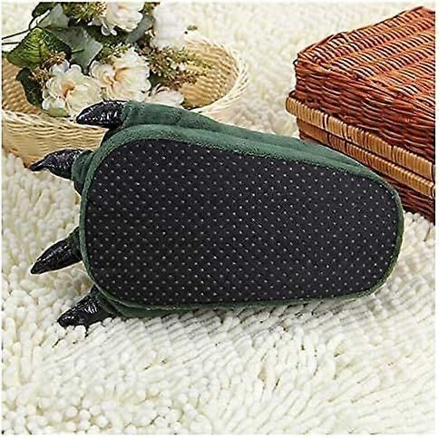 Green Plush Animal Paw Slippers for Men Women Kids, Fuzzy Dinosaur Claw Design with Non-Slip Sole, Cozy Warm House Slippers Size 40-43 for Indoor Comfort - Image 5