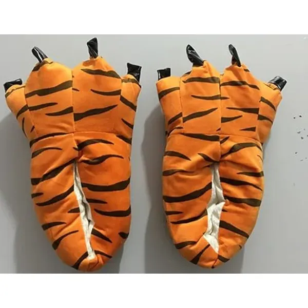 Unisex Animal Paw Clog Slippers Chicken Bird Foot Cow Tiger Giraffe Design, Soft Fleece Lined Non-Slip Sole, Size L 40-45 for Fun Halloween Party and Home Wear - Image 5