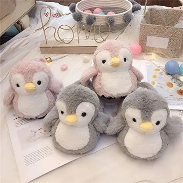 Cute Penguin Plush Slippers for Women, Fun and Cozy Fluffy House Shoes with Soft Cotton Interlayer and Non-Slip Sole, Perfect Gift for US 5-8 - Image 2