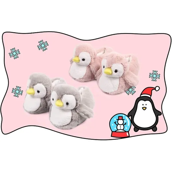 Cute Penguin Plush Slippers for Women, Fun and Cozy Fluffy House Shoes with Soft Cotton Interlayer and Non-Slip Sole, Perfect Gift for US 5-8 - Image 4