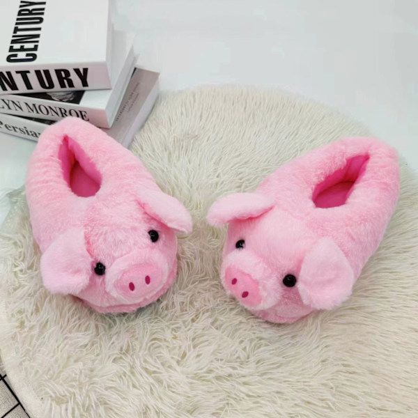 Pink Cute Pig Cartoon Animal Slippers for Women, Warm Plush Lining Soft Breathable Non-Slip Thick Sole, Available in Sizes 36-44 for Cozy Home Wear - Image 2