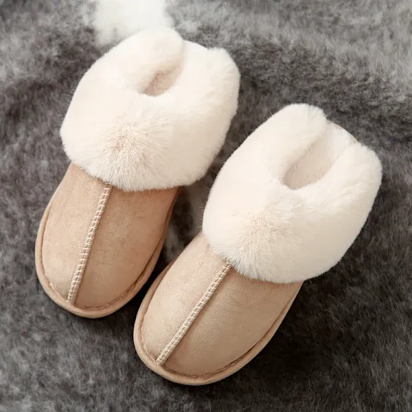 Women's Winter Fashion Cotton Slippers for Size 38-39, Soft Furry Inner Lining, Durable TPR Non-Slip Sole for Indoor Home Office and Gift Use - Image 1